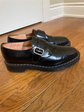 Solovair Black Leather Monk Strap Men's Dress Shoes